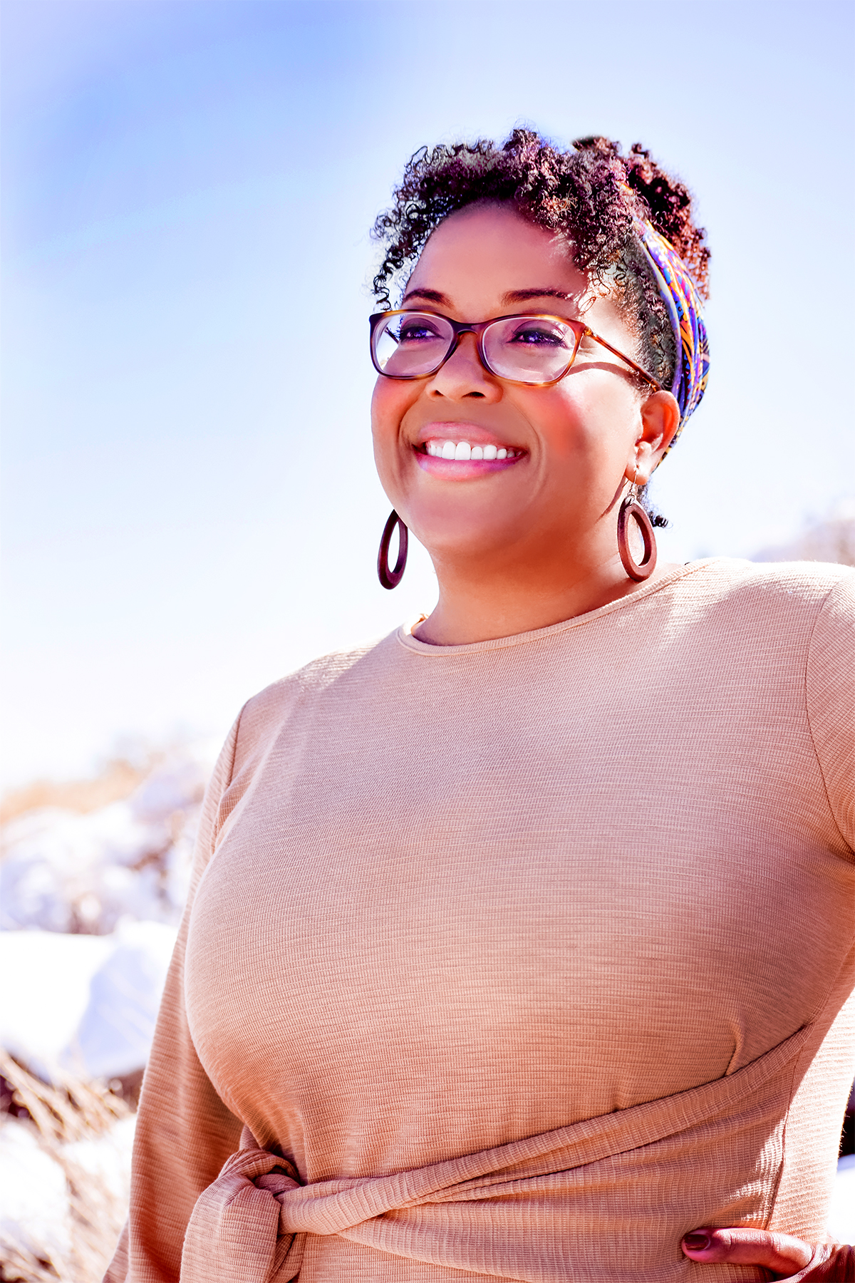 Portrait of Dr. Caroline Collins in Joshua Tree national Park